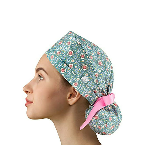 Little Daisies Women's Skull/Chemo Surgical Scrub Hat/Cap Handmade